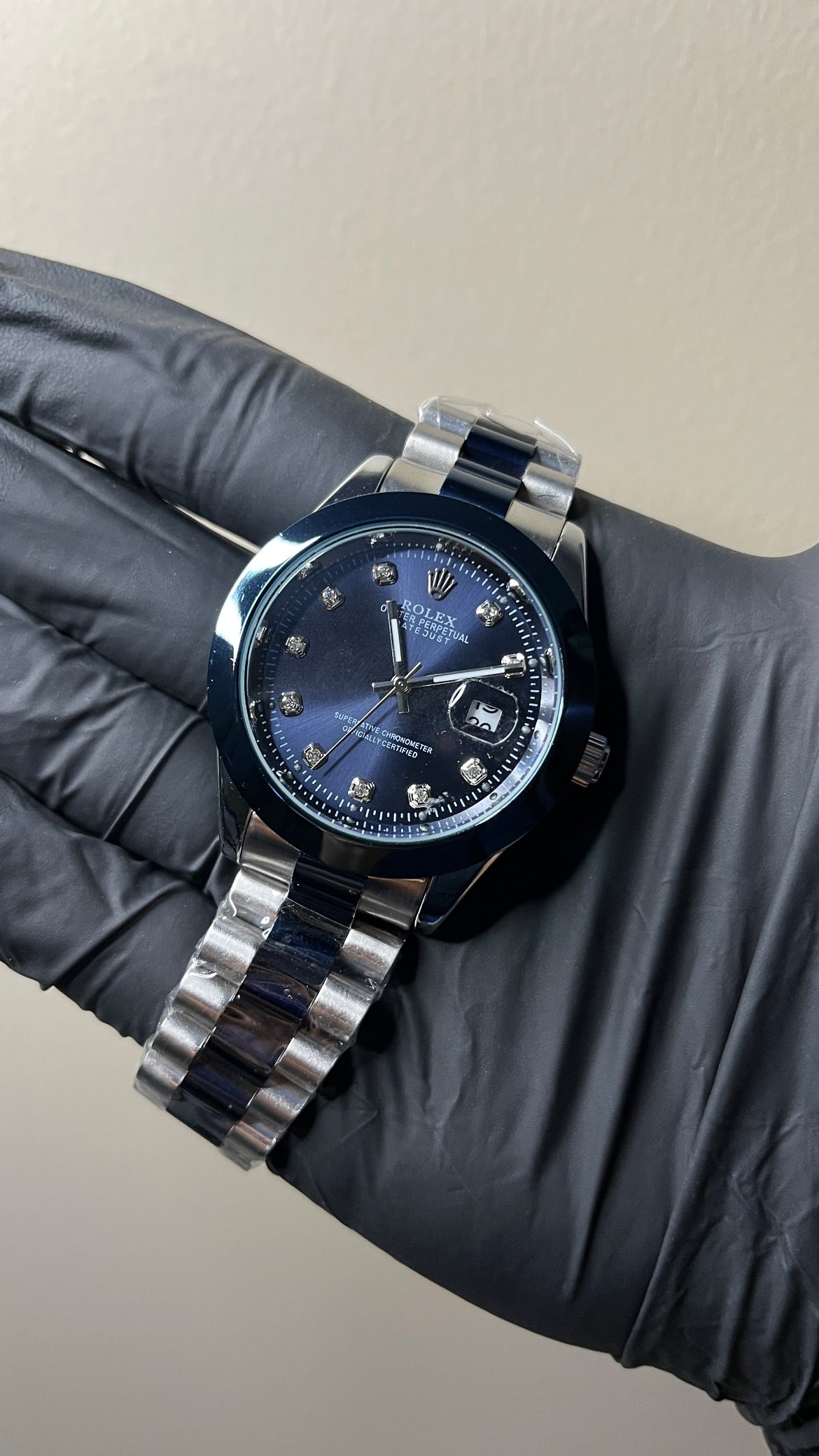 RLX Datejust First Copy | Blue dial - Two Tone Chain