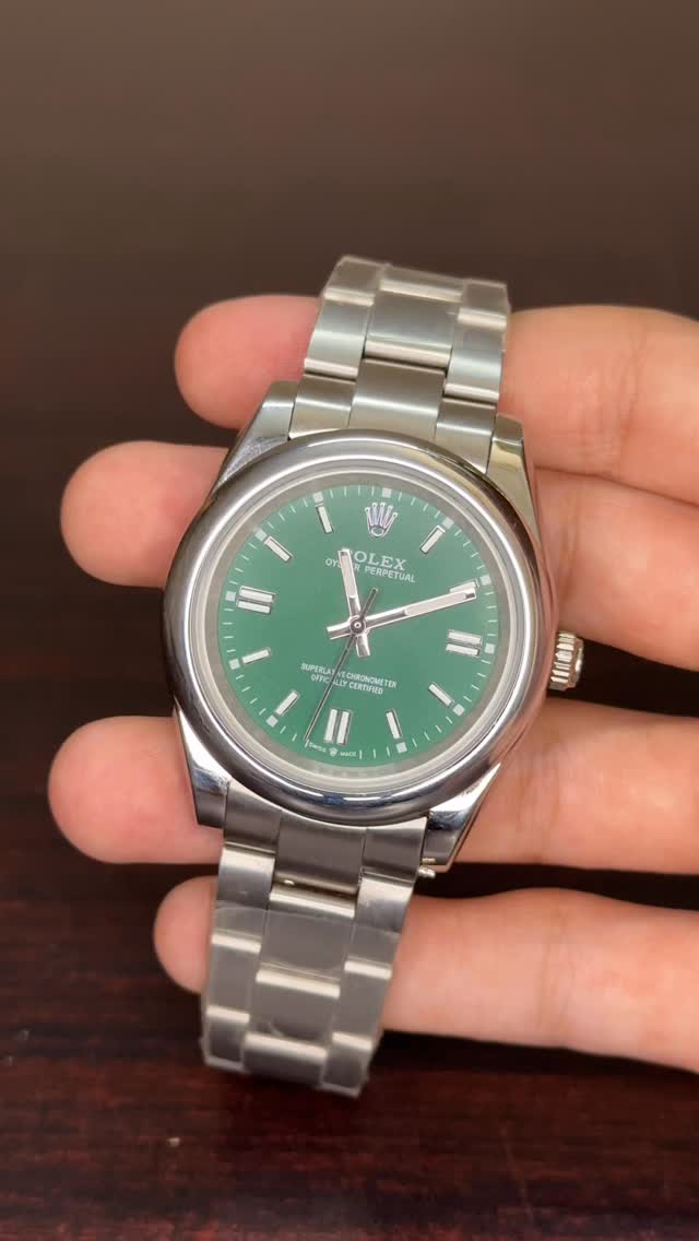 RLX Perpetual Oyster Mastercopy -Green Dial With Silver Chain