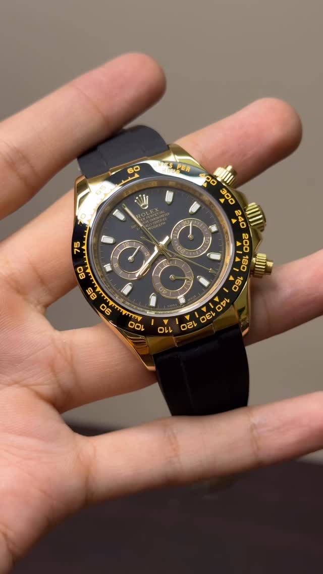 RLX Cosmograph Daytona Mastercopy – Black & Gold Chronograph