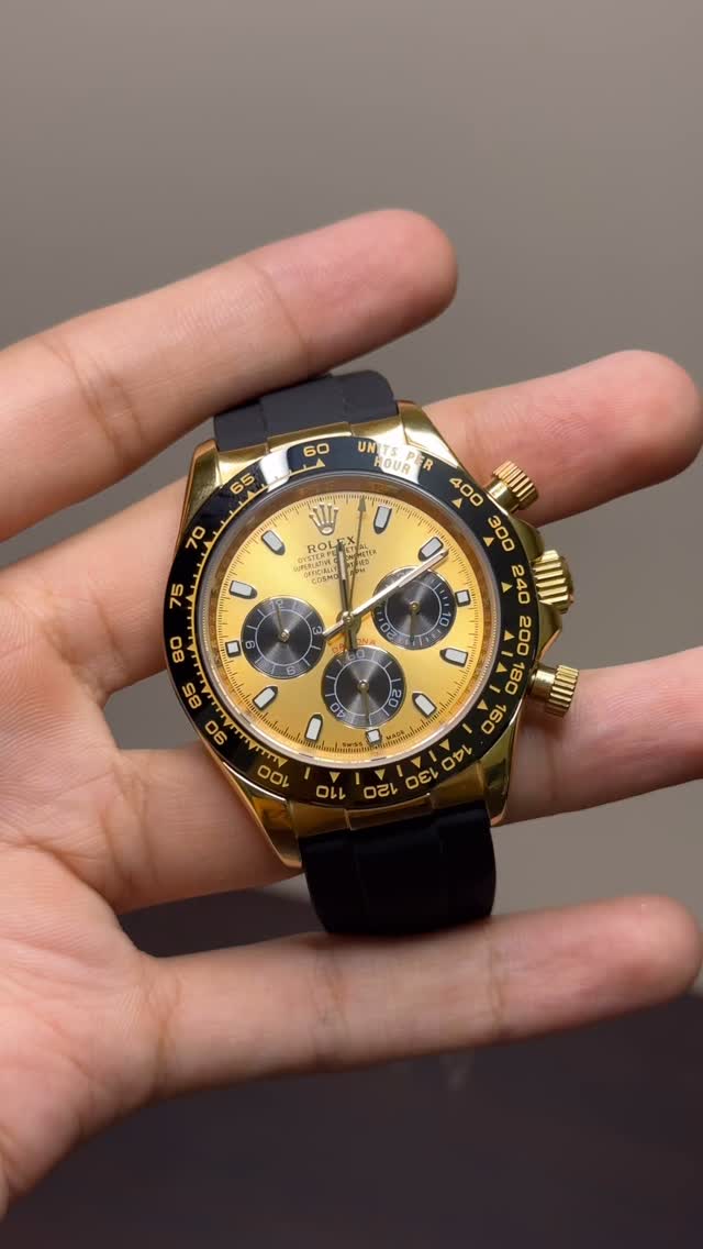 RLX Cosmograph Daytona Mastercopy – Black & Gold Chronograph
