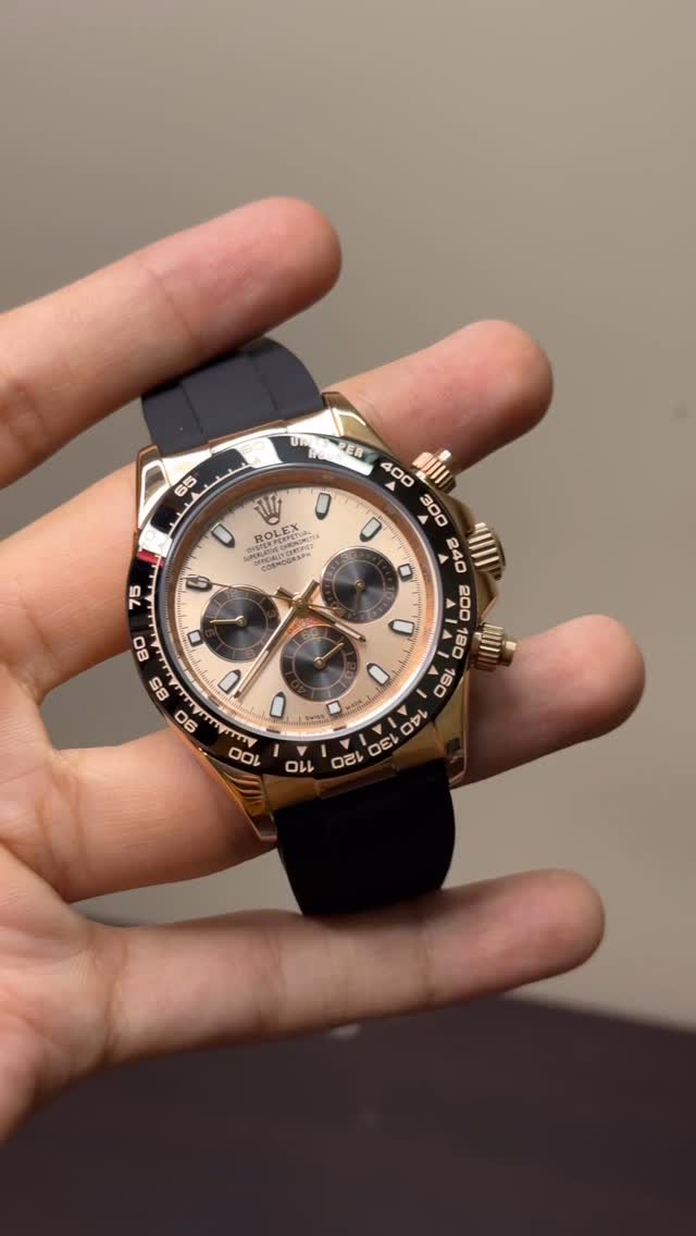 RLX Cosmograph Daytona Mastercopy – Black & Champagne Chronograph