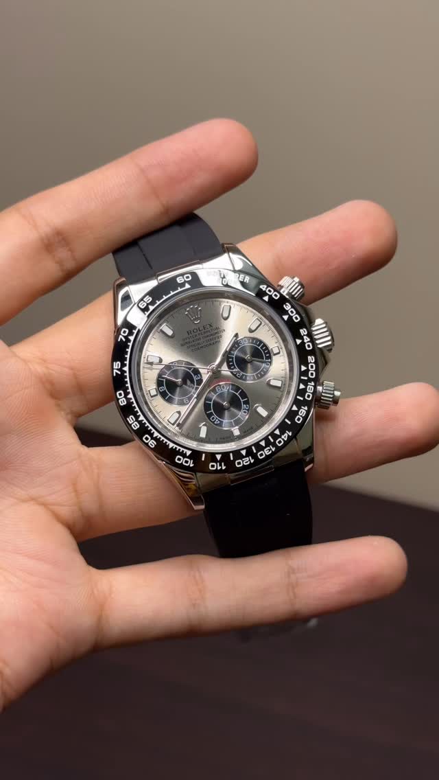 RLX Cosmograph Daytona Mastercopy – Black & Silver Chronograph