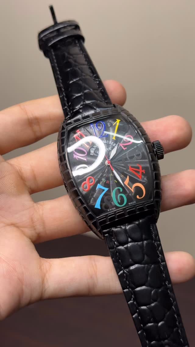 Franck Muller Crazy Hours Vanguard Mastercopy – Black Guilloché Dial