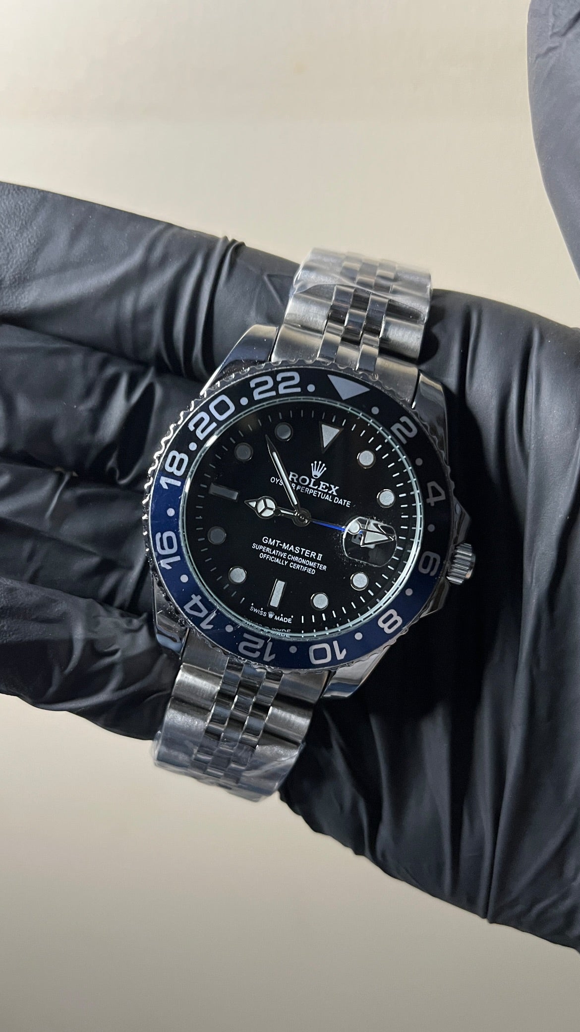 RLX GMT First Copy - Silver Batman Edition