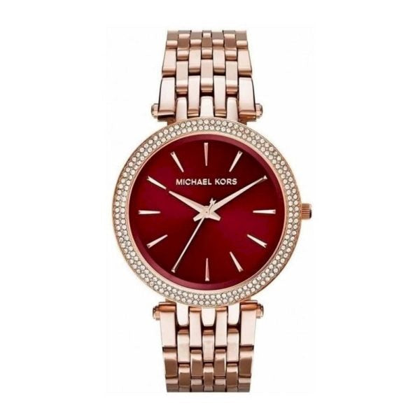 Michael Kors MK3378 Original Watches - Golden Chain Red Dial