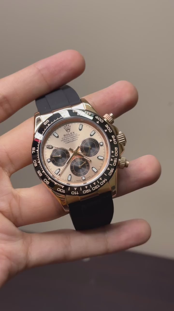 RLX Cosmograph Daytona Mastercopy – Black & Champagne Chronograph