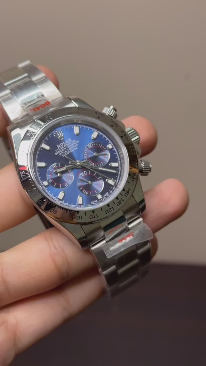 RLX Cosmograph Daytona Mastercopy – Blue & Silver Chronograph
