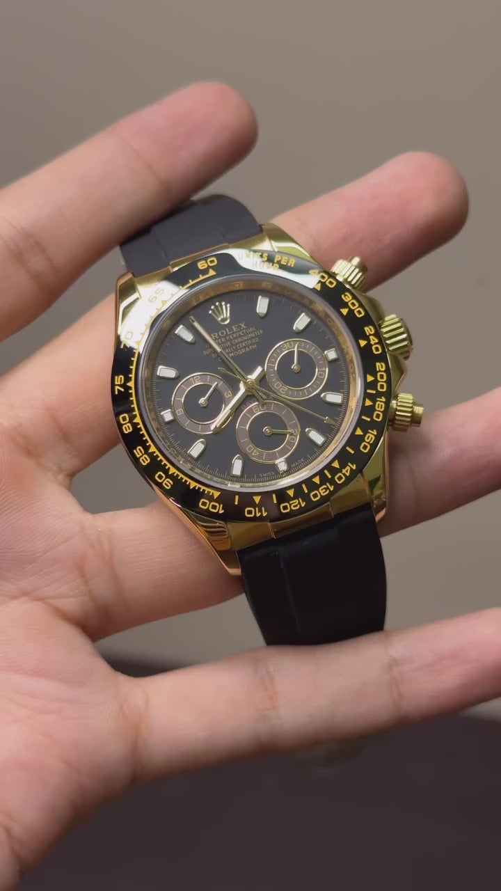 RLX Cosmograph Daytona Mastercopy – Black & Gold Chronograph