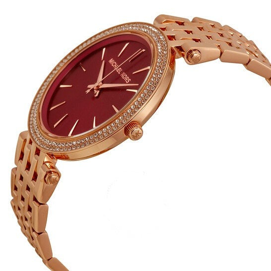 Michael Kors MK3378 Original Watches - Golden Chain Red Dial