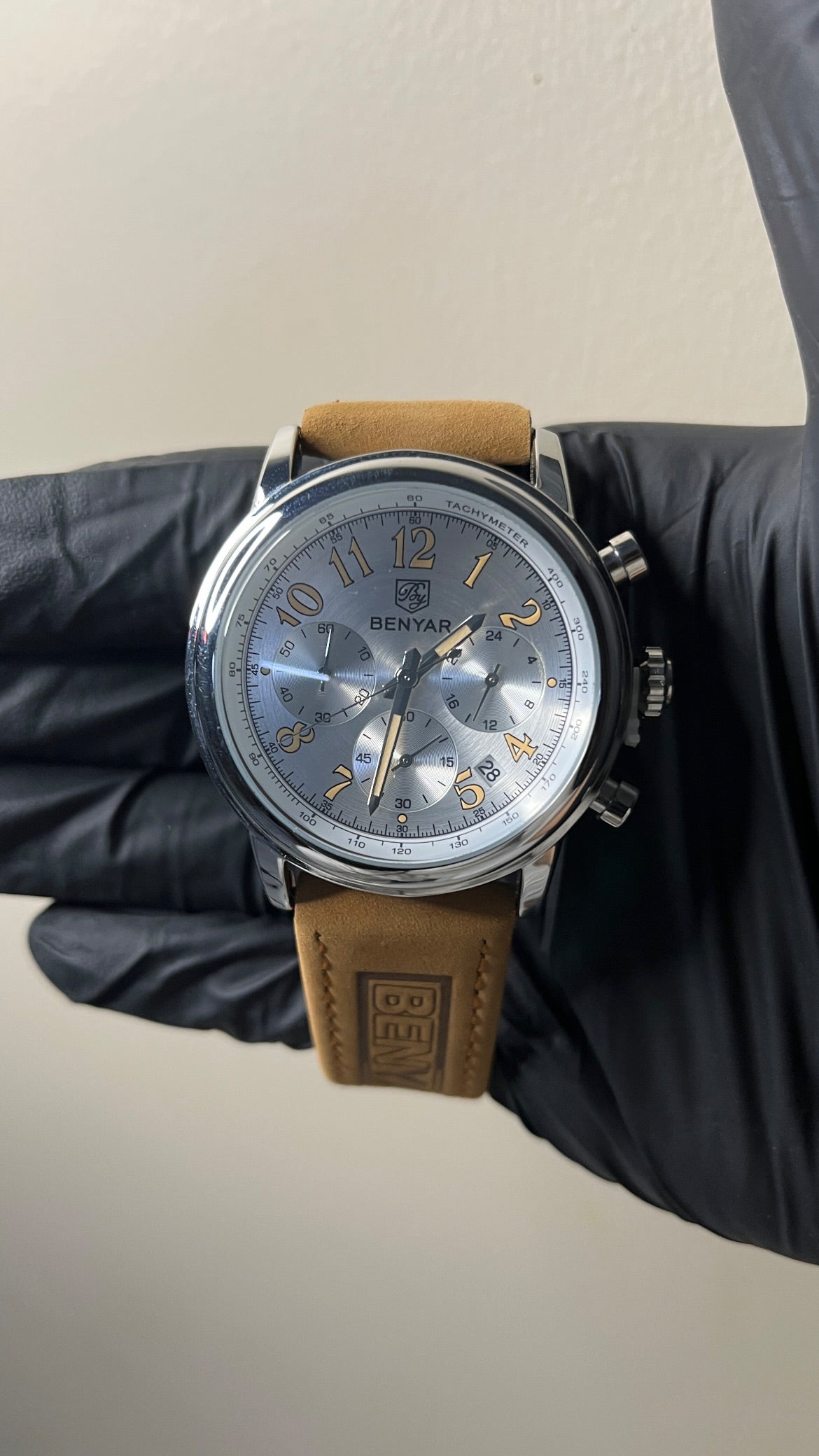 Benyar First Copy - White Dial & Brown Strap