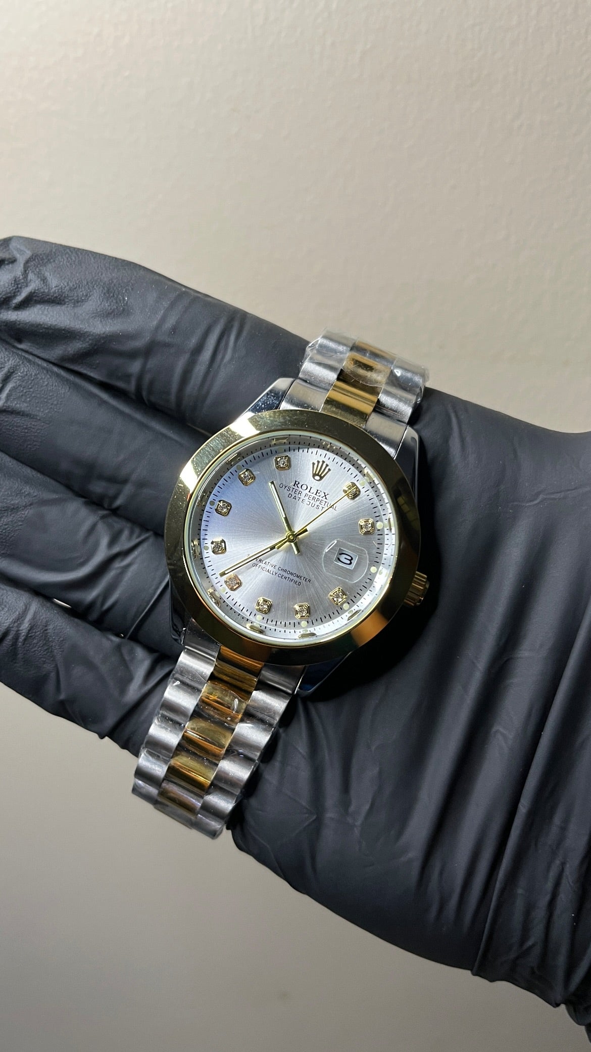 RLX Datejust First Copy | White  dial - Two Tone Chain