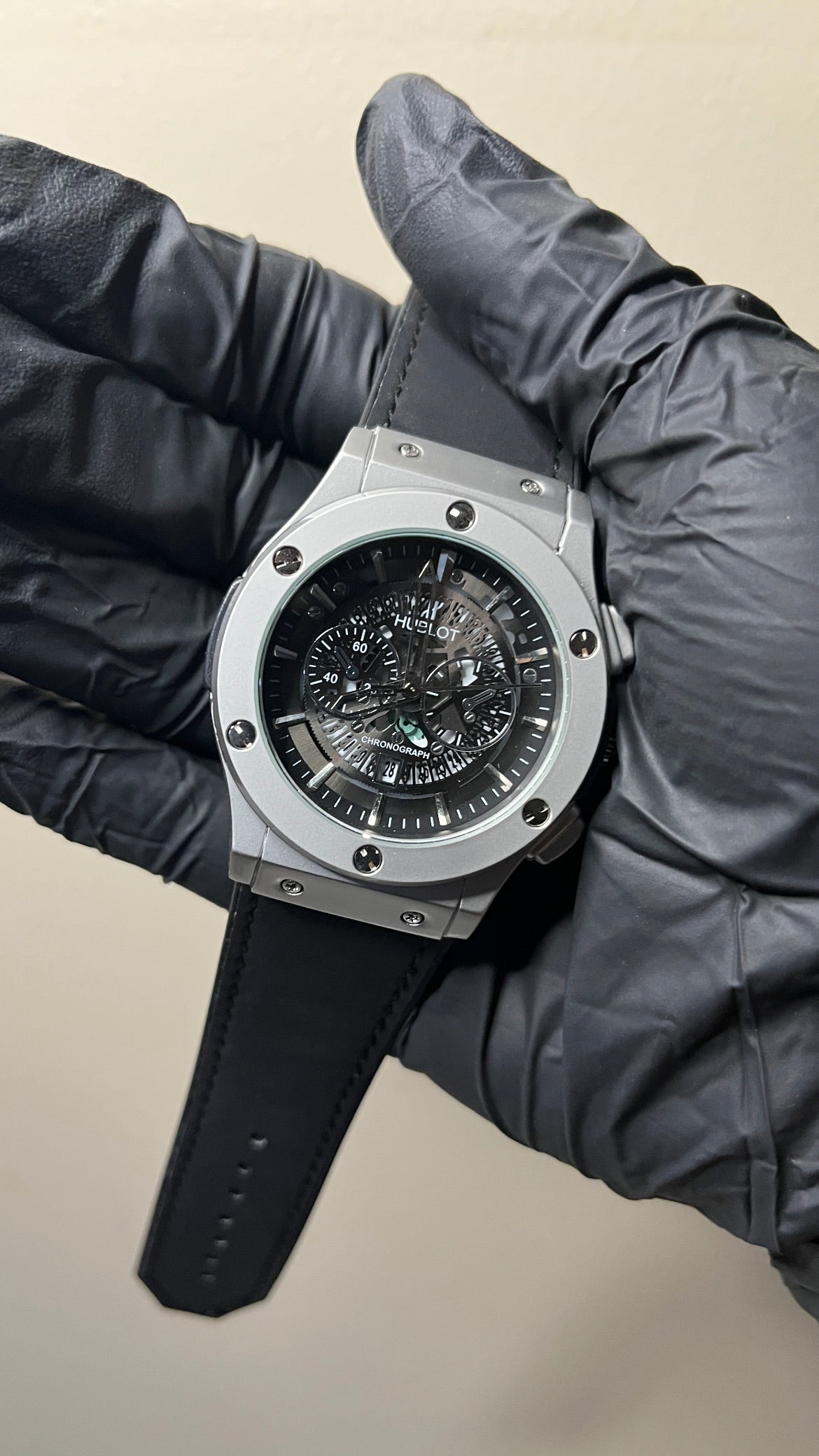 Hublot First Copy | Black Dial Chronograph & Strap