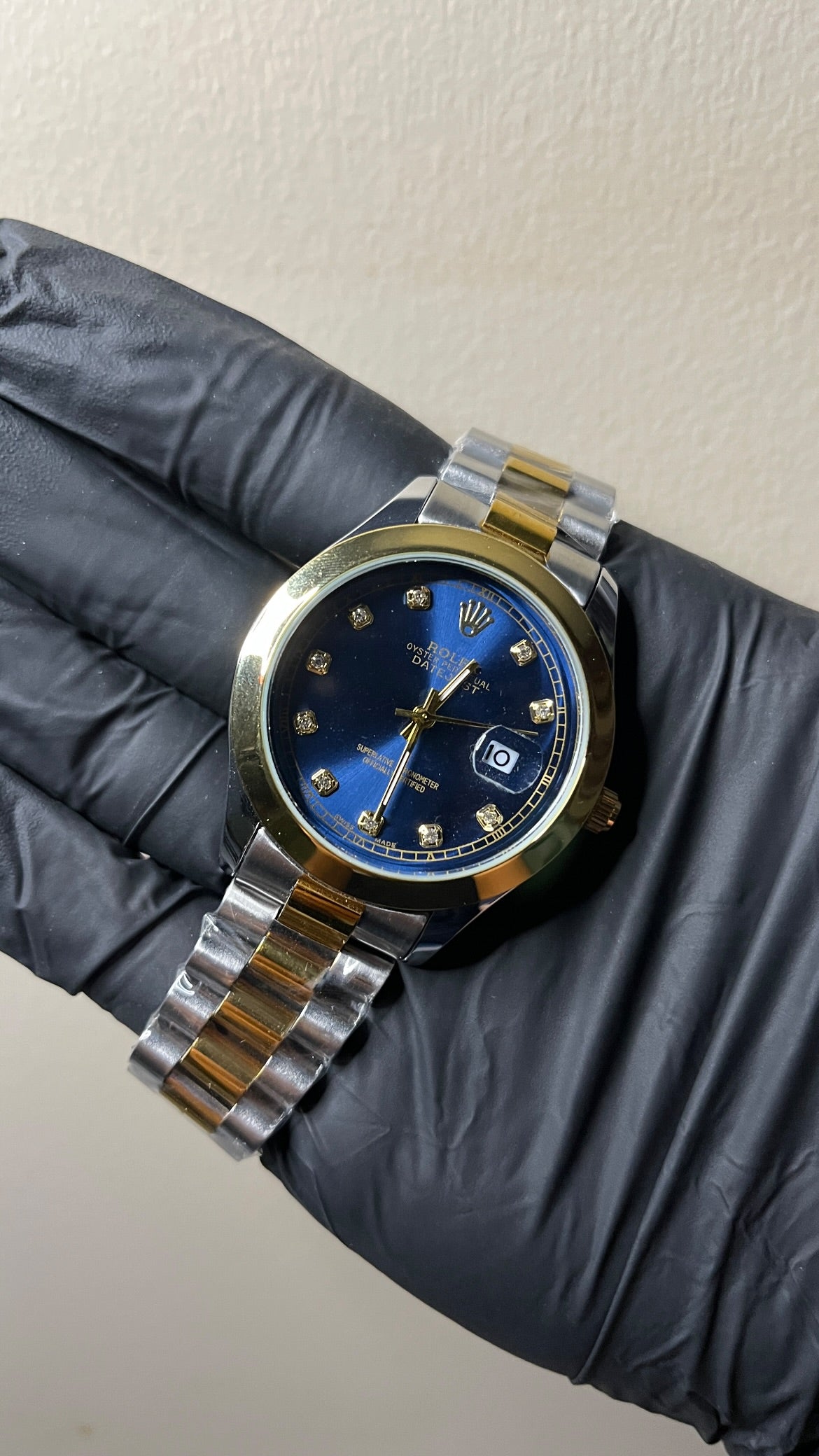 RLX Datejust First Copy | Blue dial - Two Tone Chain