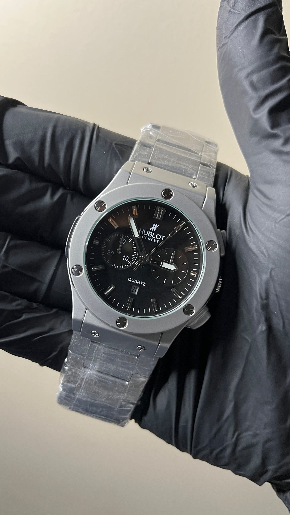 Hublot First Copy | Black Dial & silver Chain