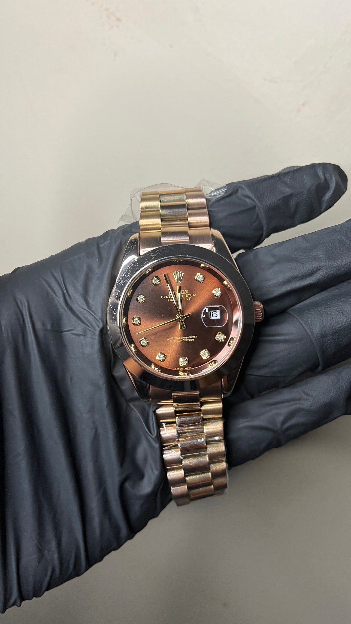 RLX Datejust First Copy | Brown dial - Two Tone Chain