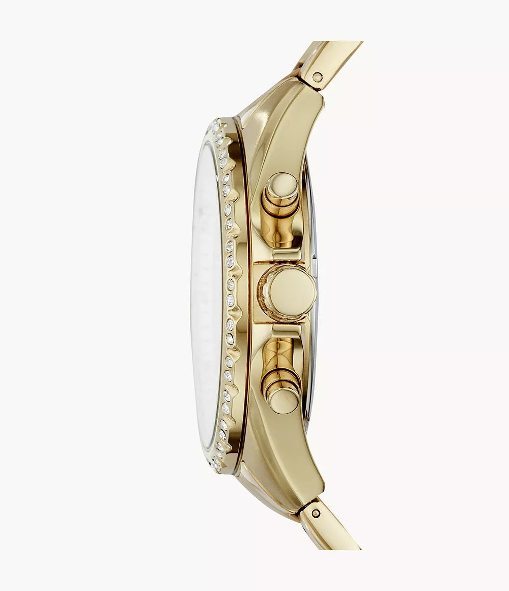 Fossil Chronograph Original Watch - Golden Chain White Dial