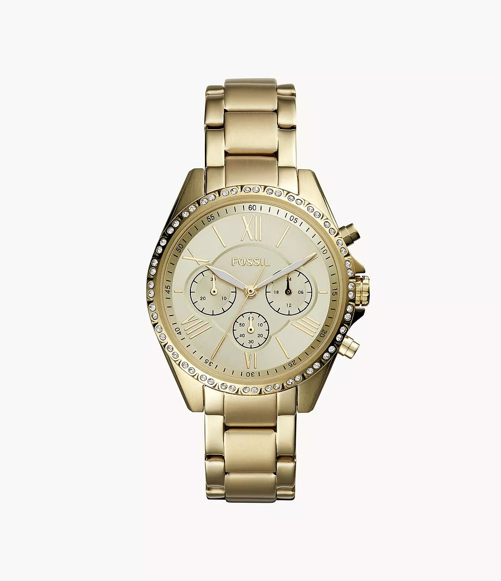 Fossil Chronograph Original Watch - Golden Chain White Dial