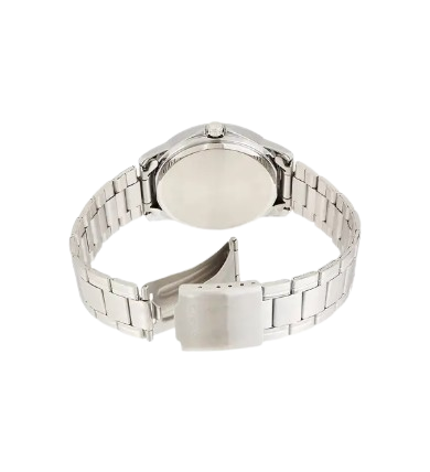 Casio MTP-V004D-1B Original Watch - Silver Chain Black Dial