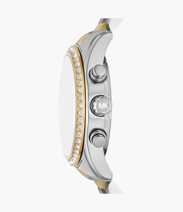 Michael Kors MK7303 Original Watch - Two Tone Chain Green Dial