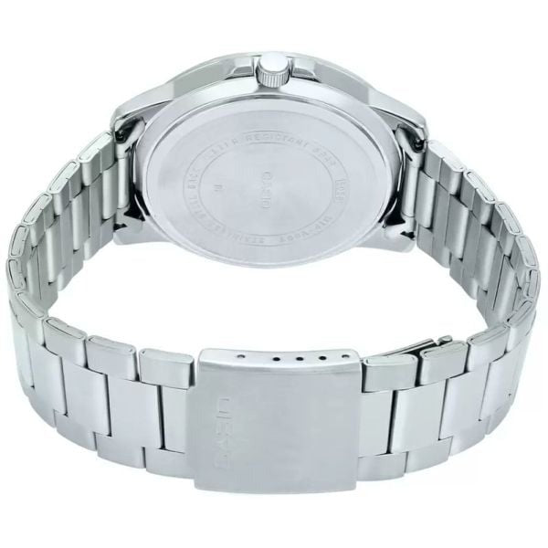 Casio MTP-VD01D-1BVUDF Original Watch - Silver Chain Black Dial