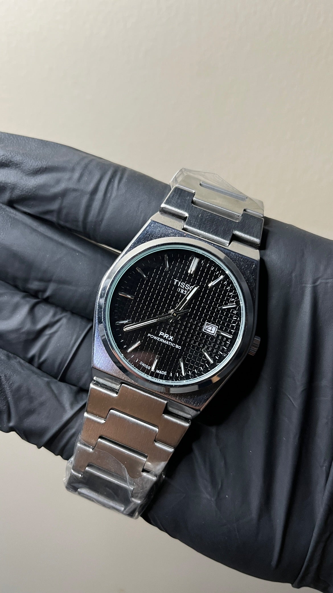 Tissot Prx First Copy - Black Waffle Dial