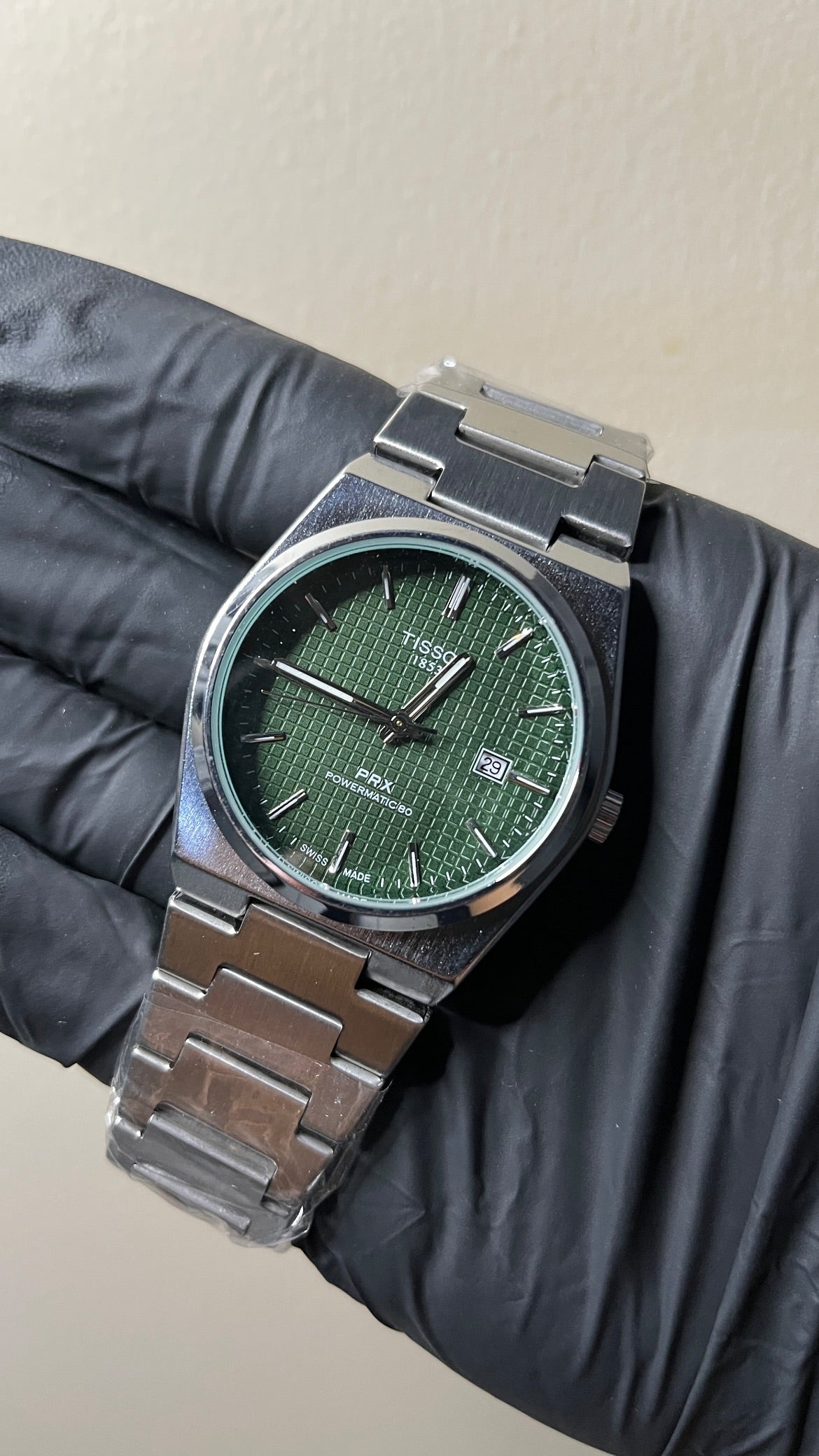 Tissot Prx First Copy - Green Waffle Dial