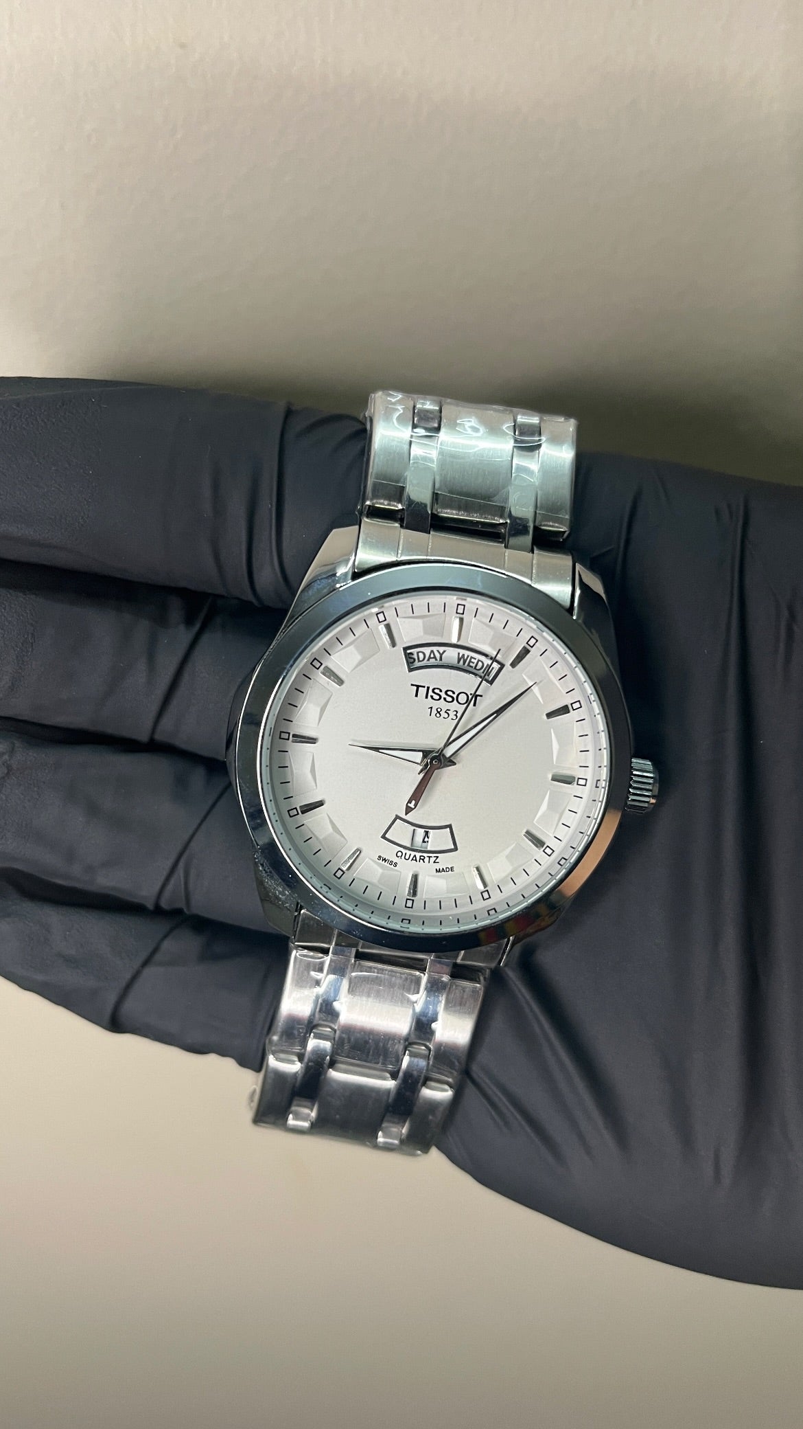 Tissot Day & Date First Copy - White Dial