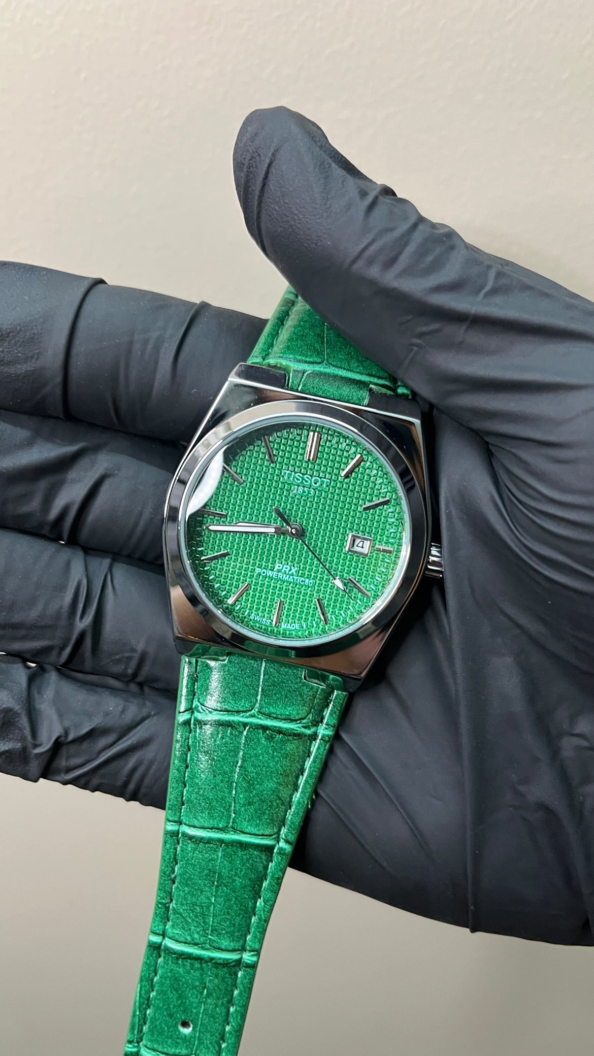 Tissot PRX First Copy - Green Waffle Dial With Strap