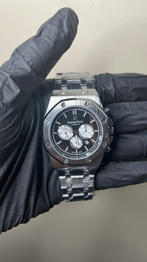 Audemars Piguet First Copy - Black Waffle Dial ( Chronograph Style )
