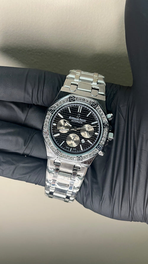 Audemars Piguet First Copy - Black Waffle Dial ( Chronograph Style )