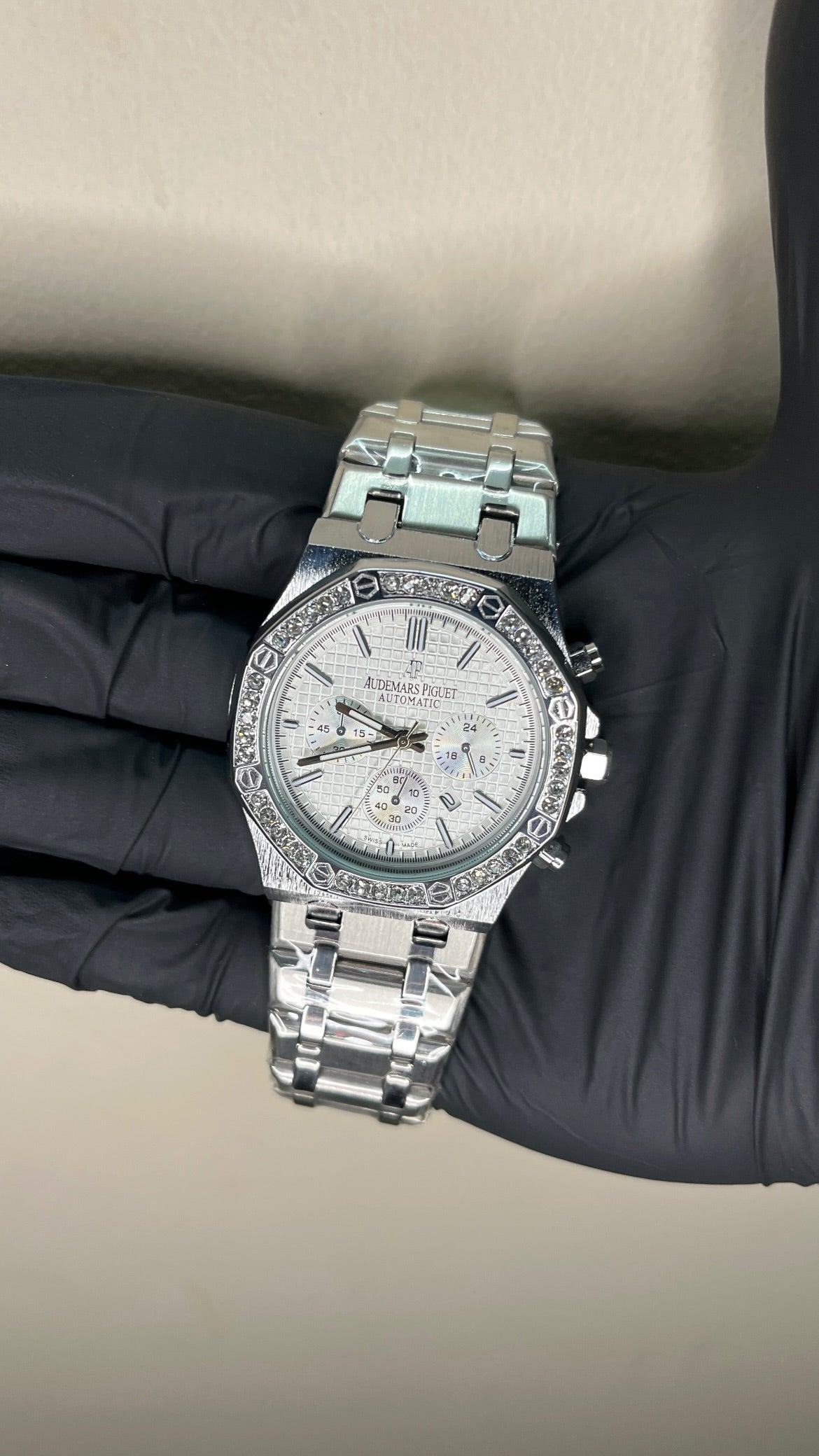 Audemars Piguet First Copy - Whte Waffle Dial ( Chronograph Style )