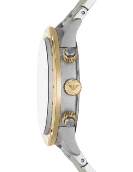 Emporio Armani AR11521 Original Watch - Two Tone Chain With Black Dial