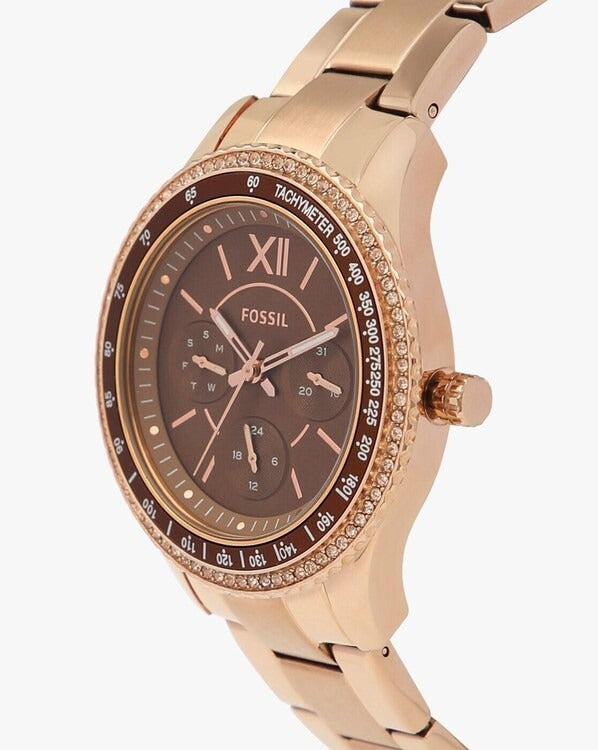 Fossil Stella Sport Original Watches - Rose Gold Chain Rose Gold Dial