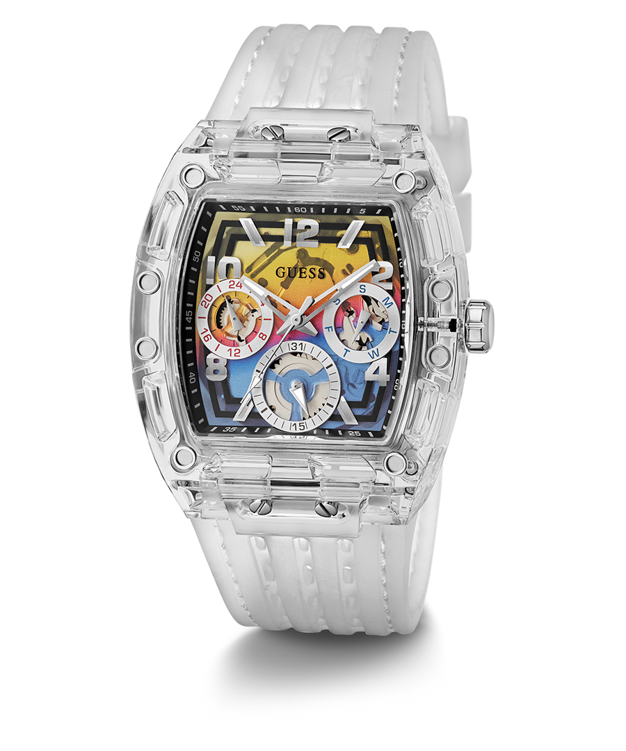 Guess Original Watches - Rainbow Dial & Silicon Strap