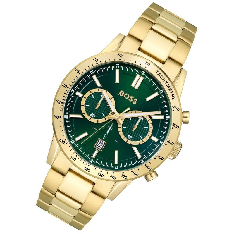 Hugo Boss 1513923 Original Watch - Golden Chain Green Dial