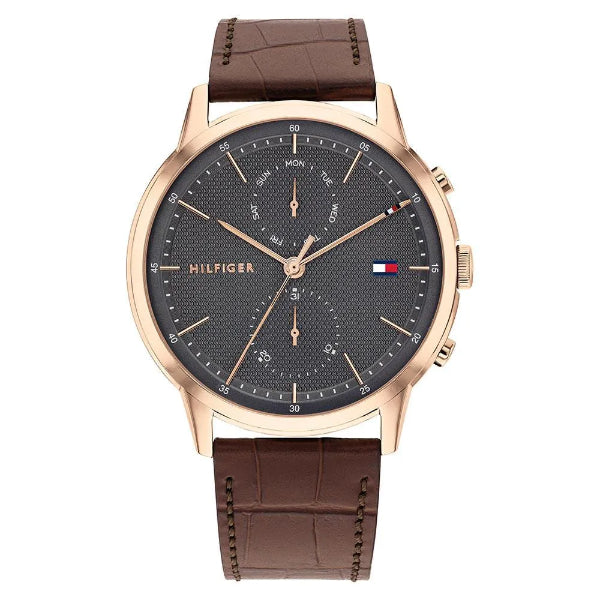 Tommy Hilfiger Original Watch - Grey Dial & Brown Strap