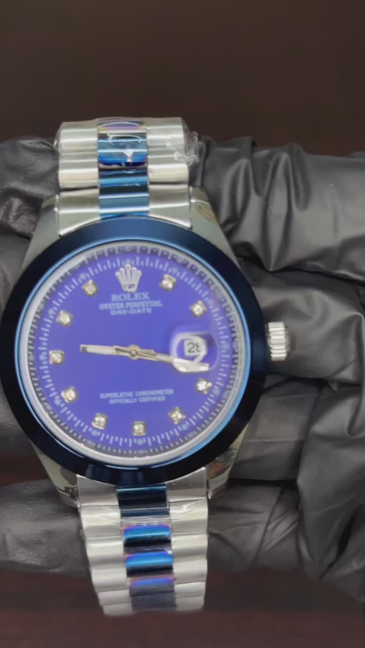 RLX Datejust First Copy | Blue dial - Two Tone Chain