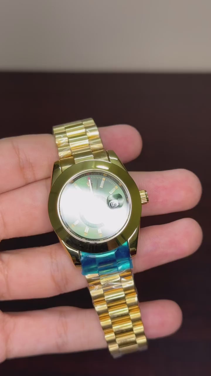 RLX Sky Dweller First Copy - Golden Chain Green Dial