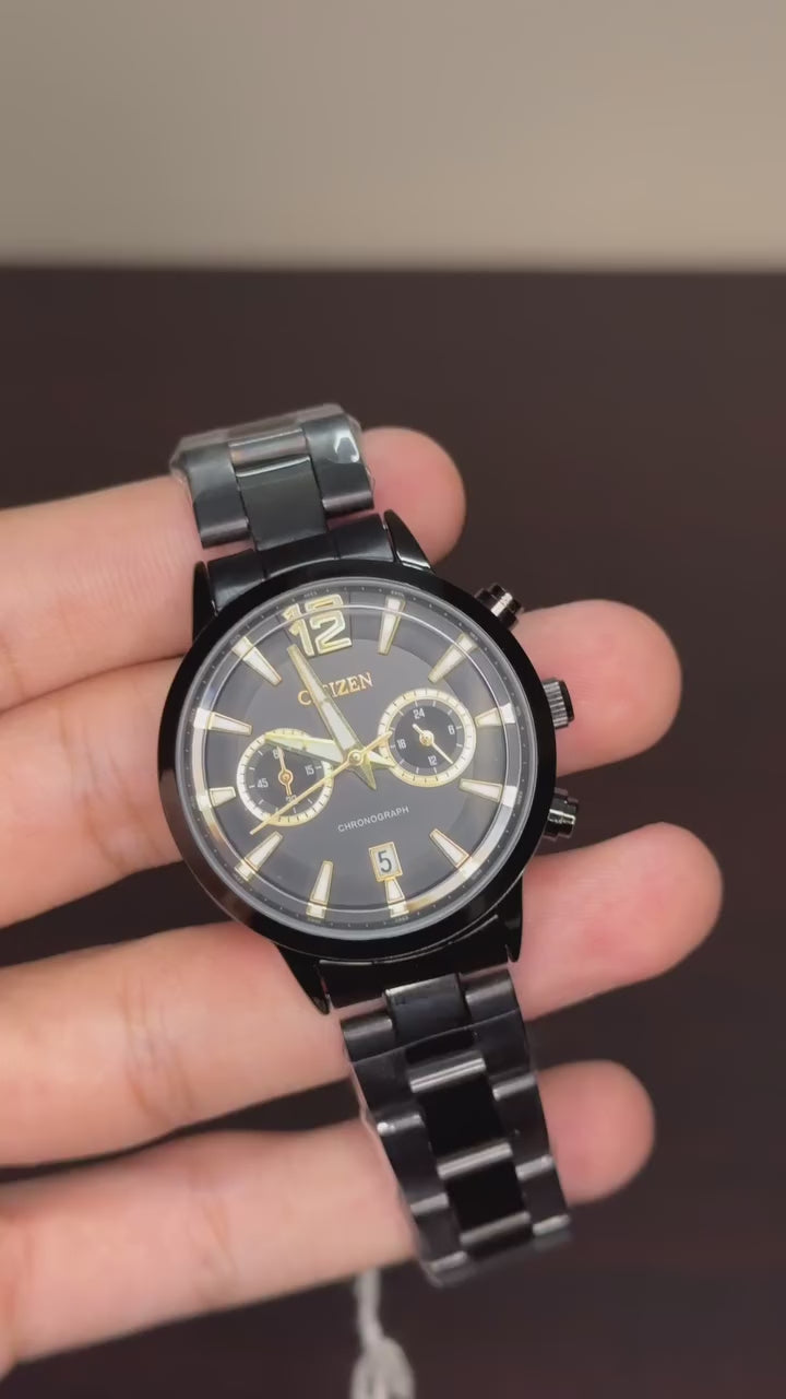 Citizen Chronograph First Copy - Black Chain Black Dial