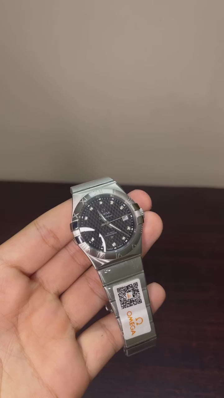 Omega Constellation Mastercopy - Silver Chain Black Dial
