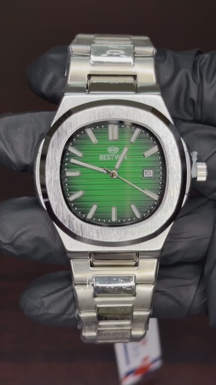 Bestwin - Green Dial Silver Chain