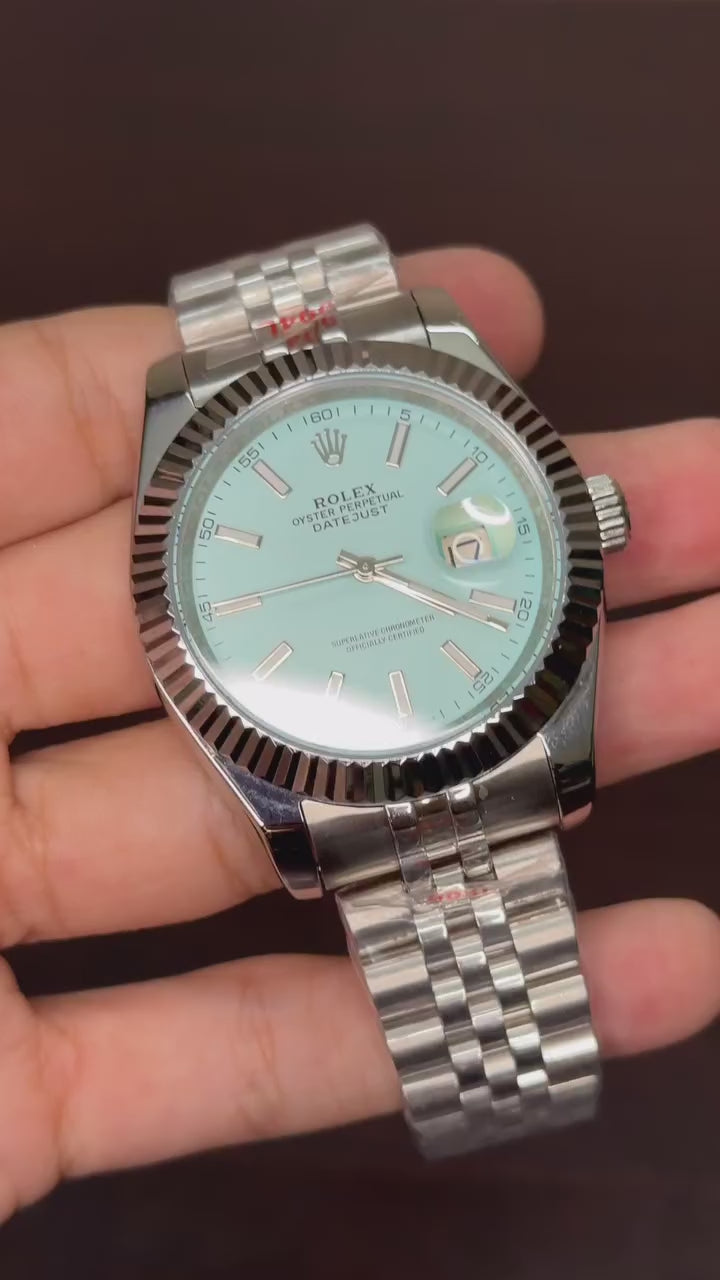 RLX Date Just Mastercopy (Silver Chain With Tiffany Dial)