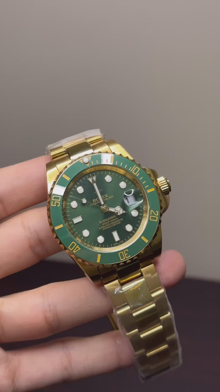RLX Submariner Mastercopy (Golden Chain With Green Dial)