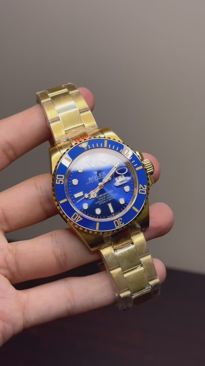 RLX Submariner Mastercopy (Golden Chain With Blue Dial)