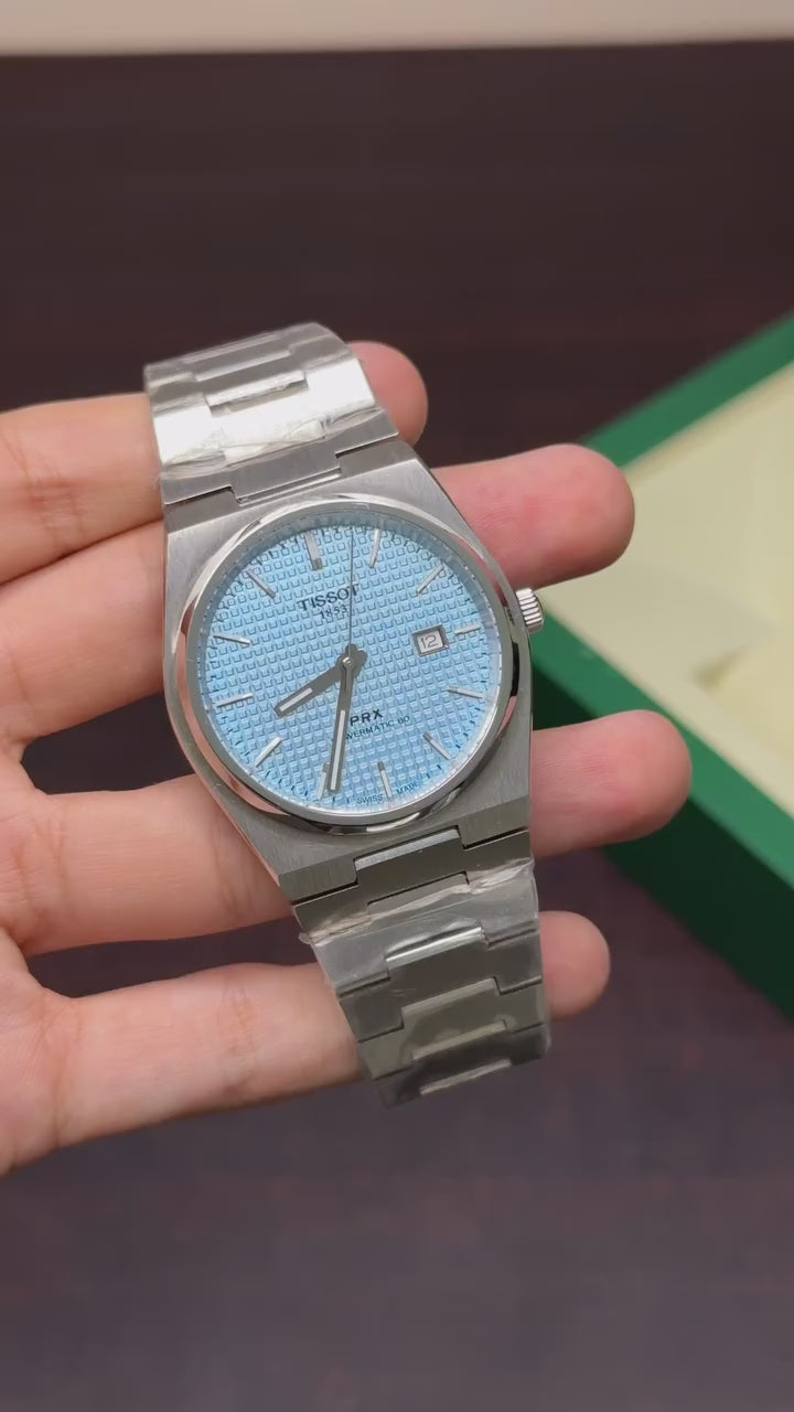 Tissot PRX Mastercopy (Ice Blue Dial & Silver Chain)