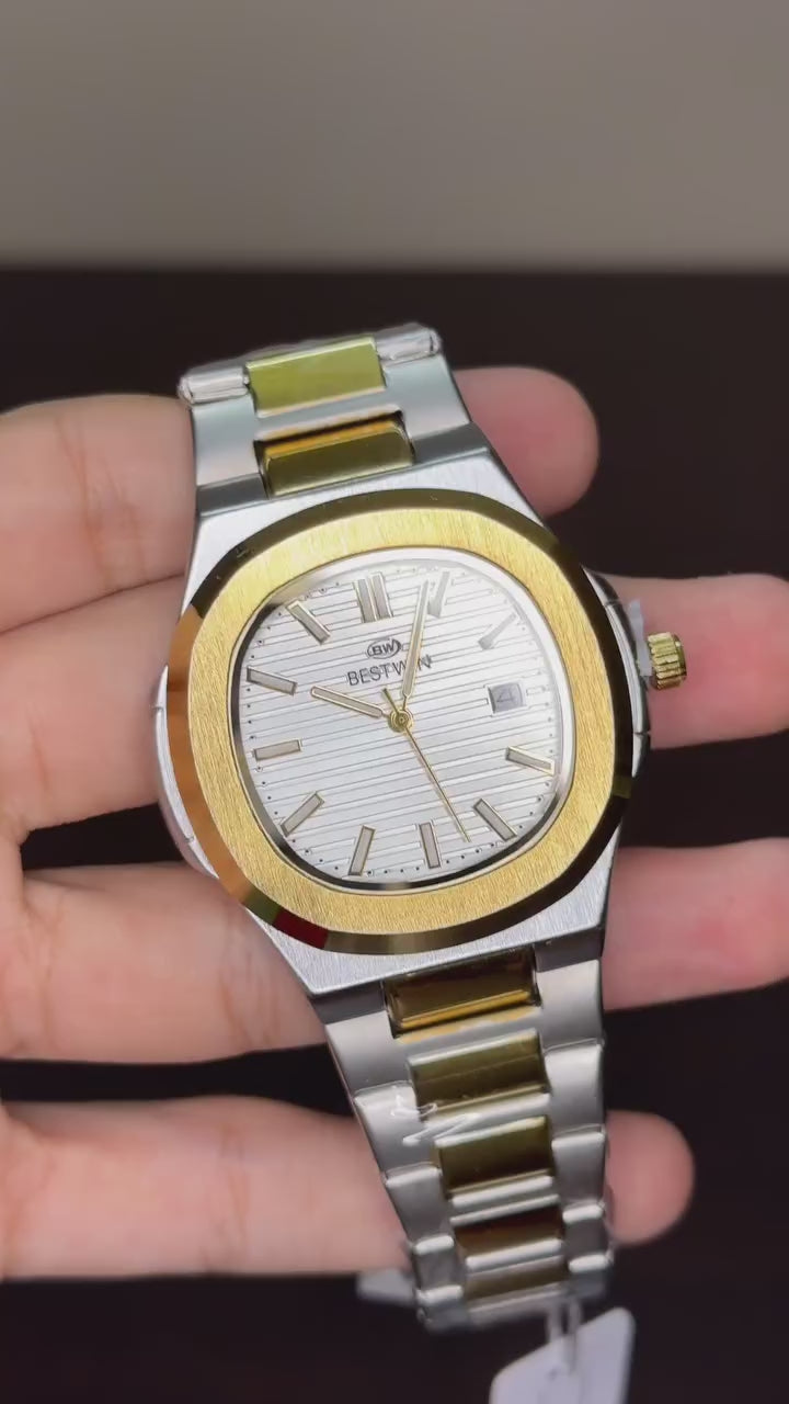 Bestwin - White Dial Two Tone Chain