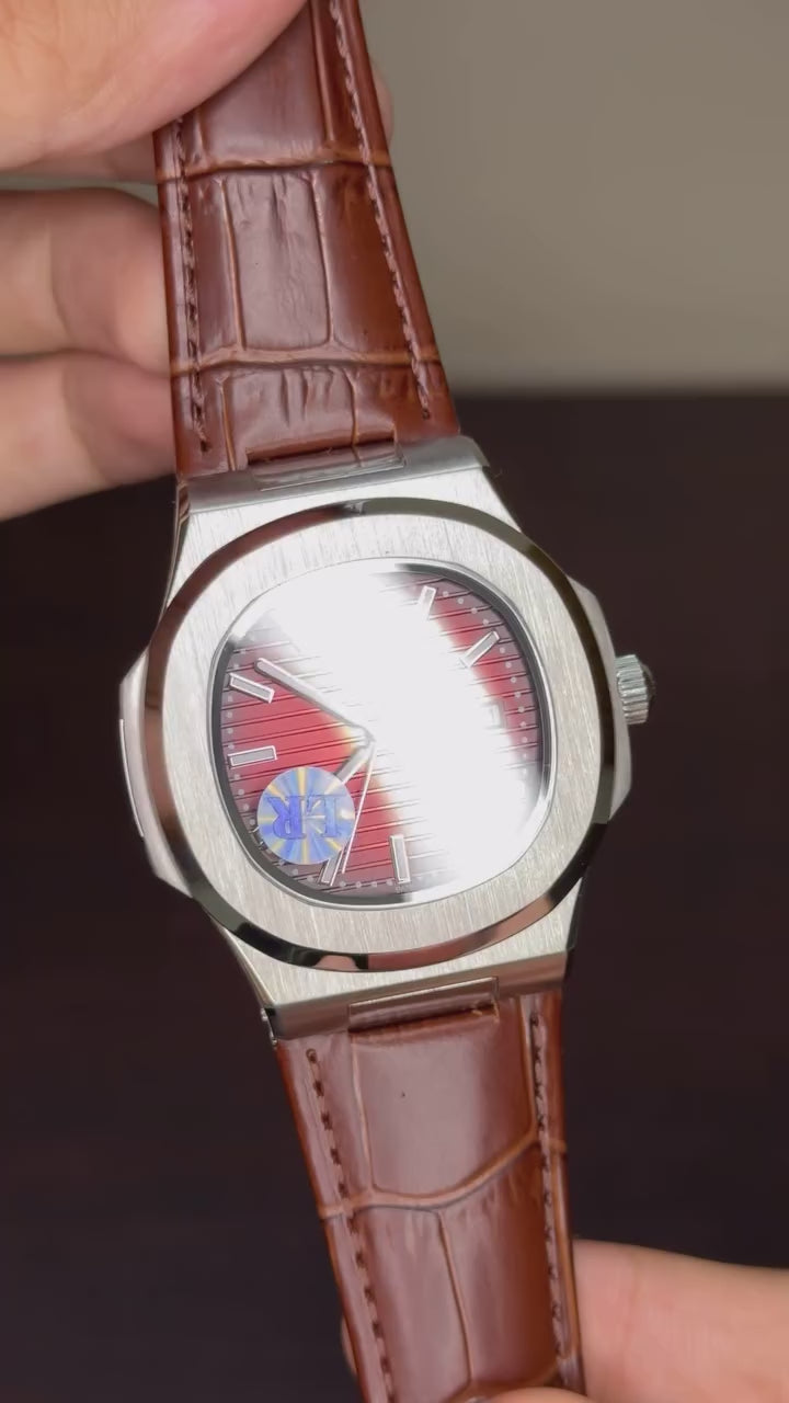 Patek Philippe Nautilus Mastercopy - Brown Dial With Silver Bezel