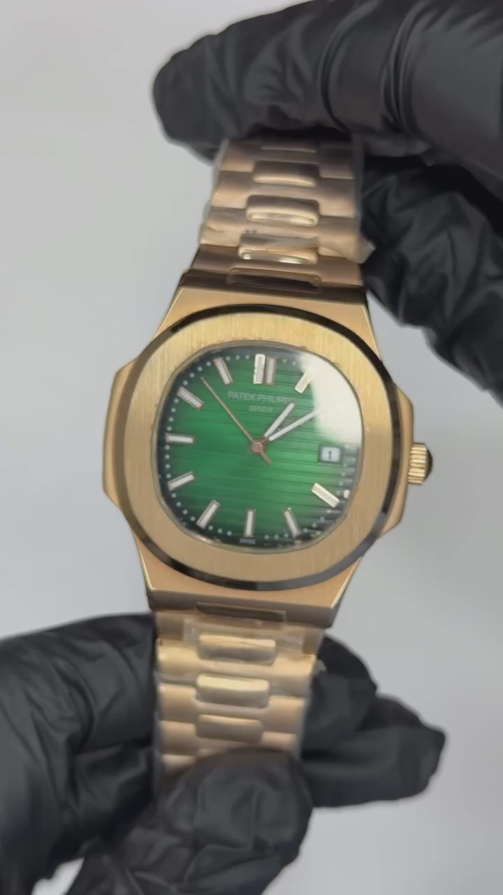 Patek Philippe Nautilus Mastercopy - Golden Chain Green Dial