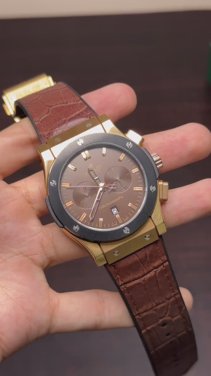 Hublot Classic Fusion Mastercopy - Brown Strap Brown Dial