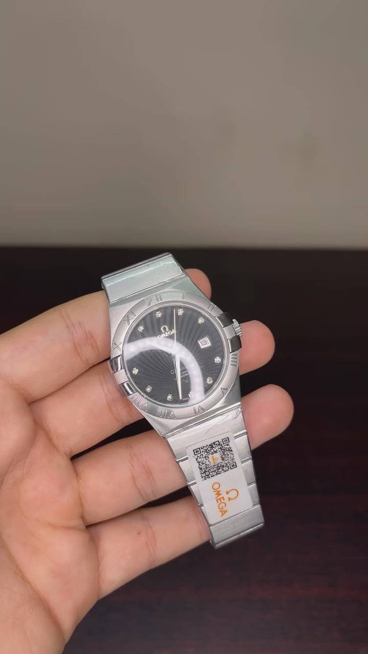Omega Constellation Mastercopy - Silver Chain Black Dial